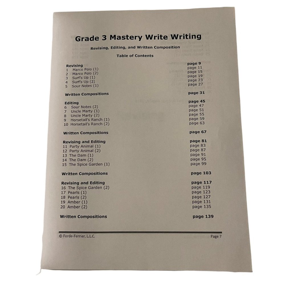 Mastery Write Writing Editing Revision Workbook Grade 3 Updated Mastery Method - Picture 4 of 6